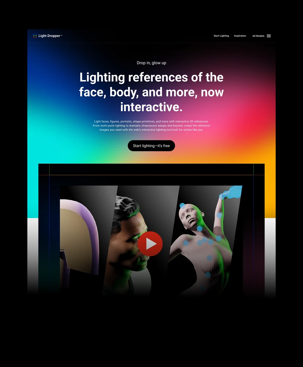 Website homepage for interactive tool