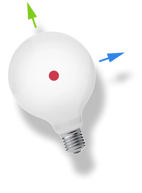 A conceptual graphic of a lightbulb with 3D axis arrows, representing the translation of physical light sources into digital coordinates within the tool.
