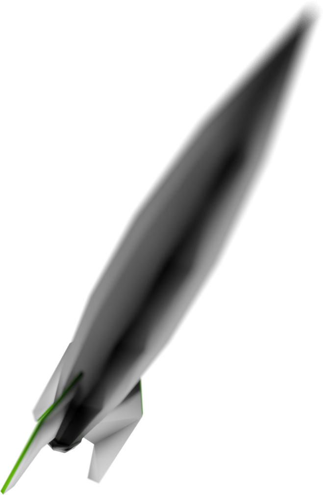 A white rocket with dramatic shading